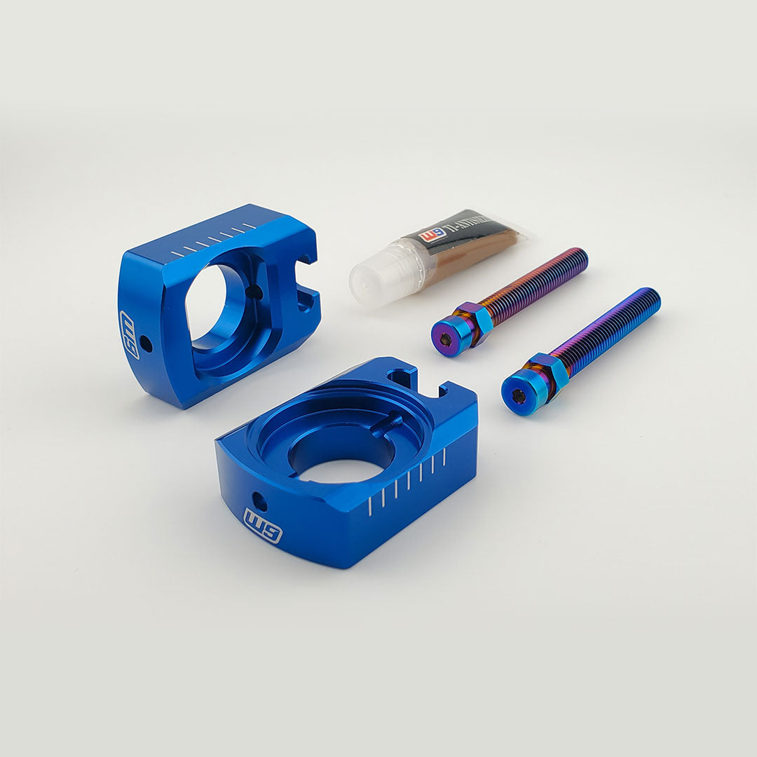 Lockdown Axle Blocks For Sur-Ron Ultra Bee - Blue - Warp 9
