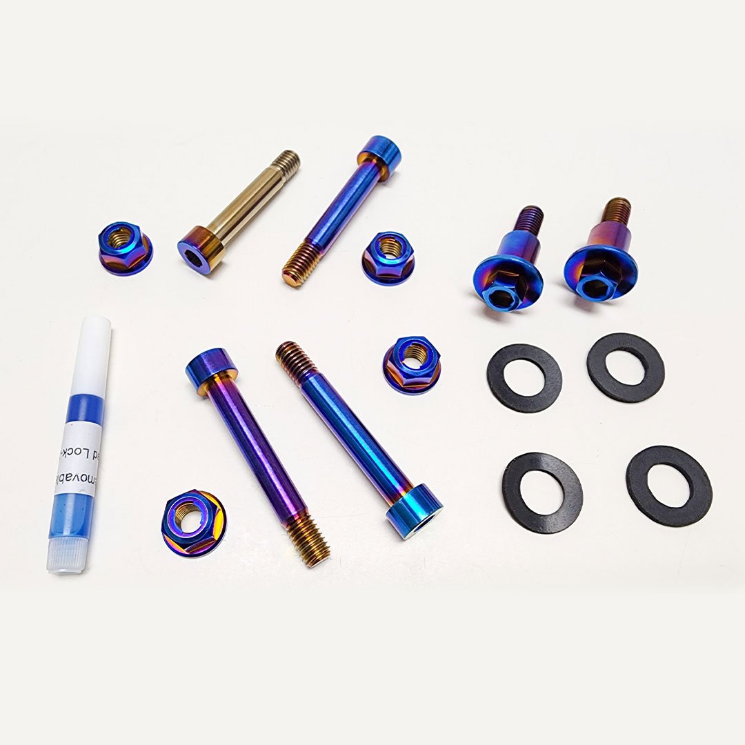 Titanium rear linkage bolt kit for Sur-Ron Light Bee electric motorbike - DarwinEV.com