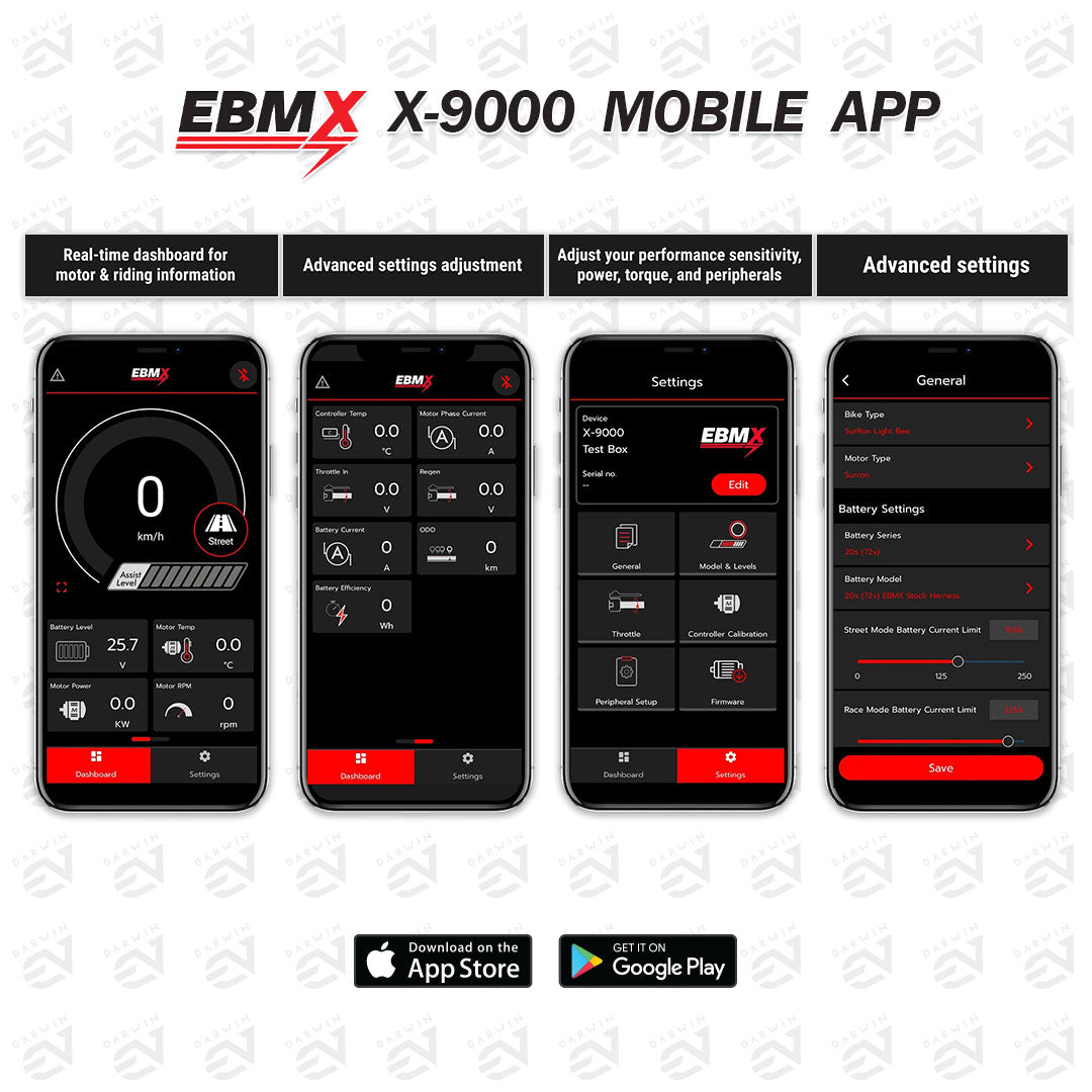 EBMX X-9000 Controller for Sur-Ron / Talaria - EBMX Mobile App: iOS / Android