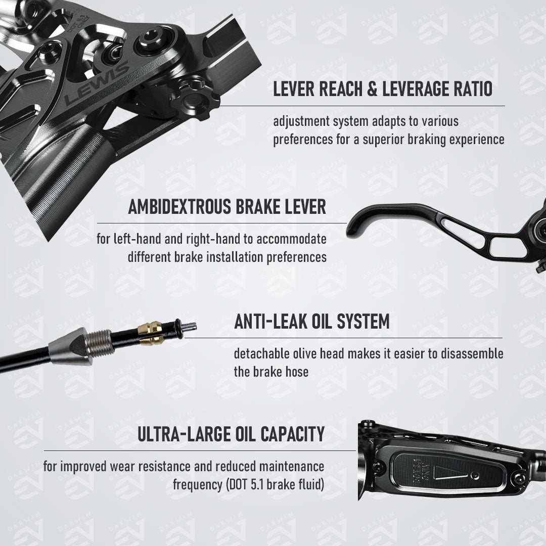 Lewis EP6+ Brake System Features for Sur-Ron / Segway / Talaria - Darwin EV