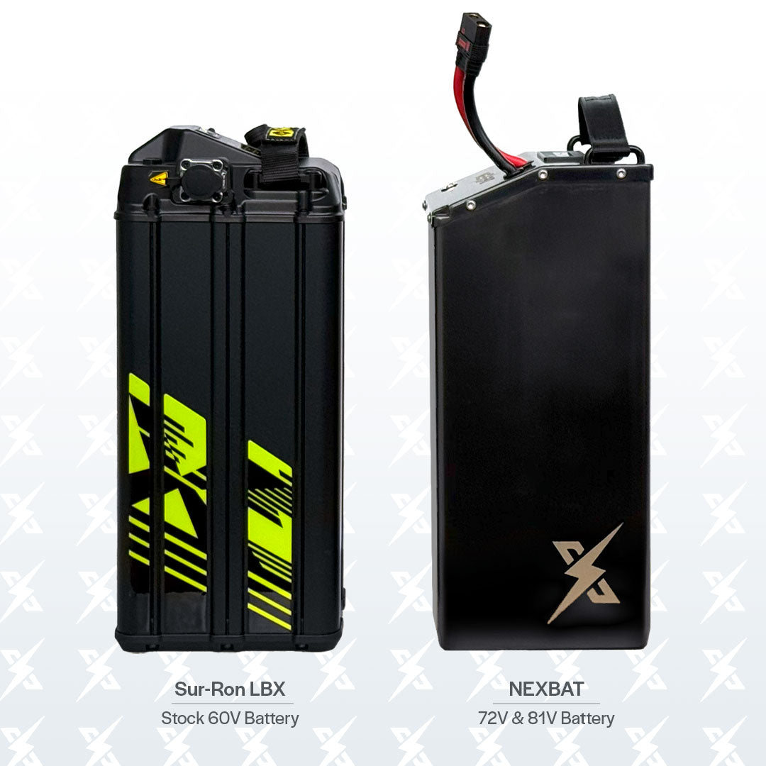 Compare Sur-Ron Battery (stock) vs Nexbat Battery upgrade for Sur-Ron Light Bee