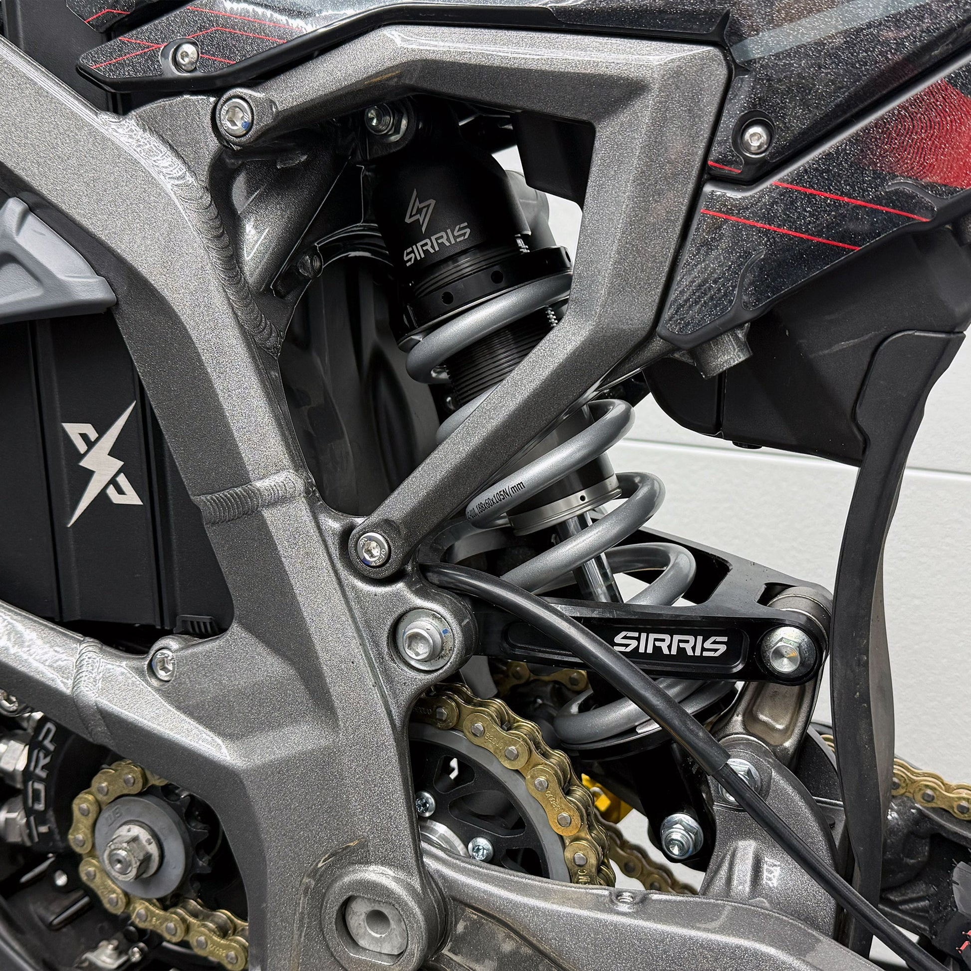 SurRon Ultra Bee Upgrades: Sirris R46 Shock Suspension + Sirris Rear Triangle