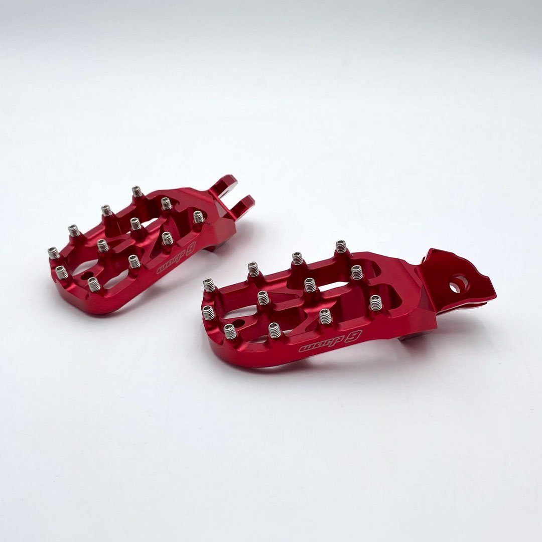 Warp 9 Elite Foot Pegs Talaria Sting MX3 MX4 MX5 - Red
