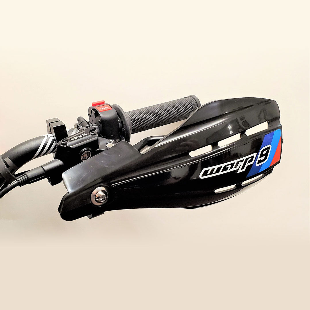 Warp 9 E-Moto Handguard: SurRon, Talaria, E Ride Pro, Rawrr, RFN electric dirt bikes - black sticker