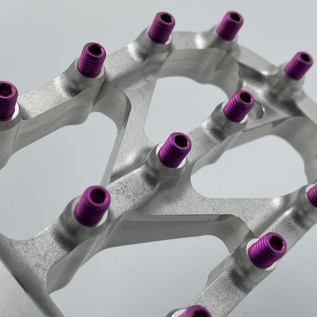 Warp 9 Titanium Elite Foot Peg Teeth, Screws, Purple