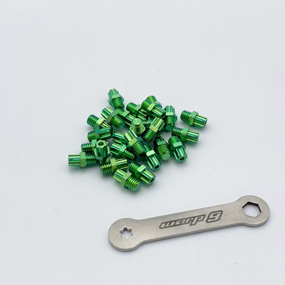 Warp 9 Titanium Elite Foot Peg Teeth, Torx, Green