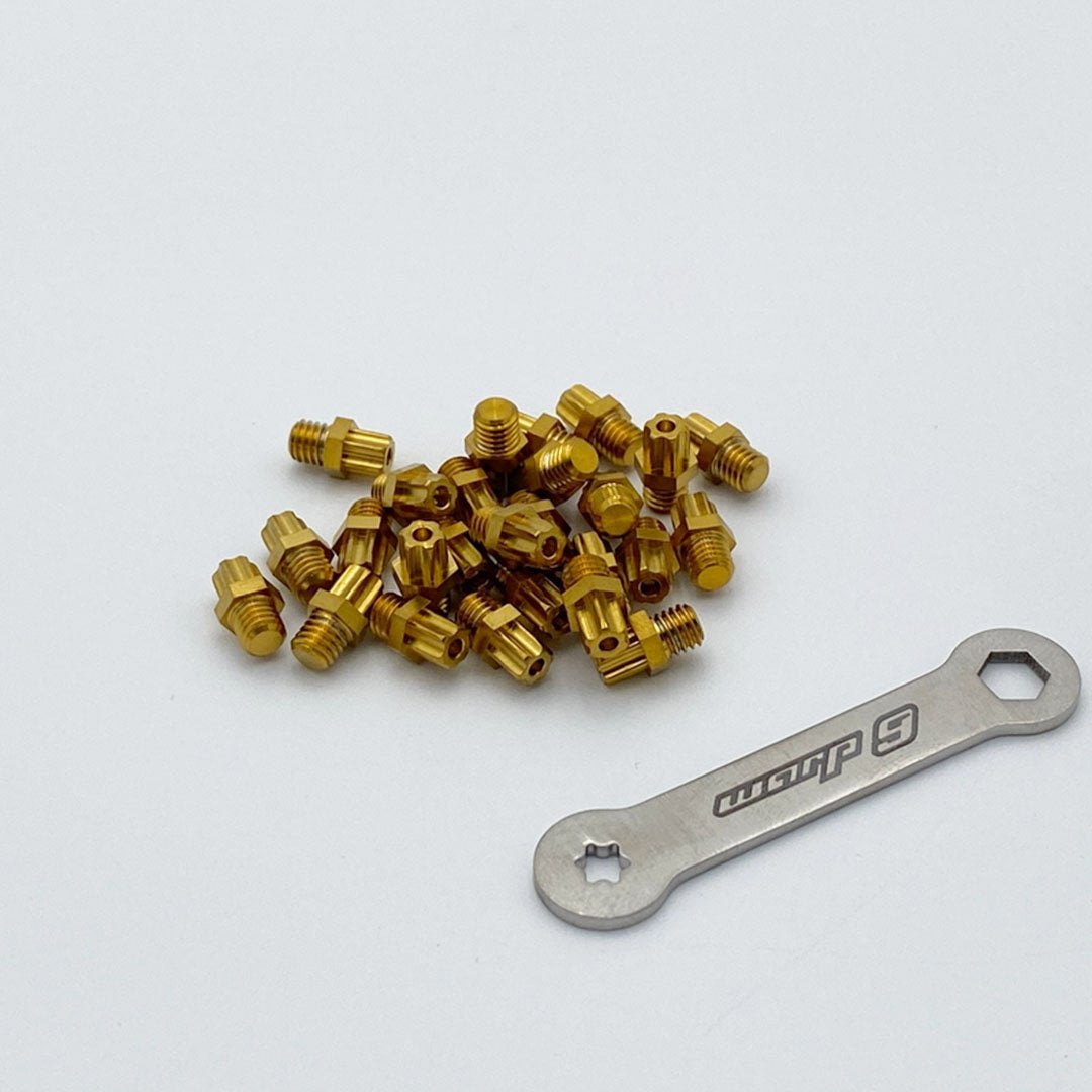 Warp 9 Titanium Elite Foot Peg Teeth, Torx, Gold