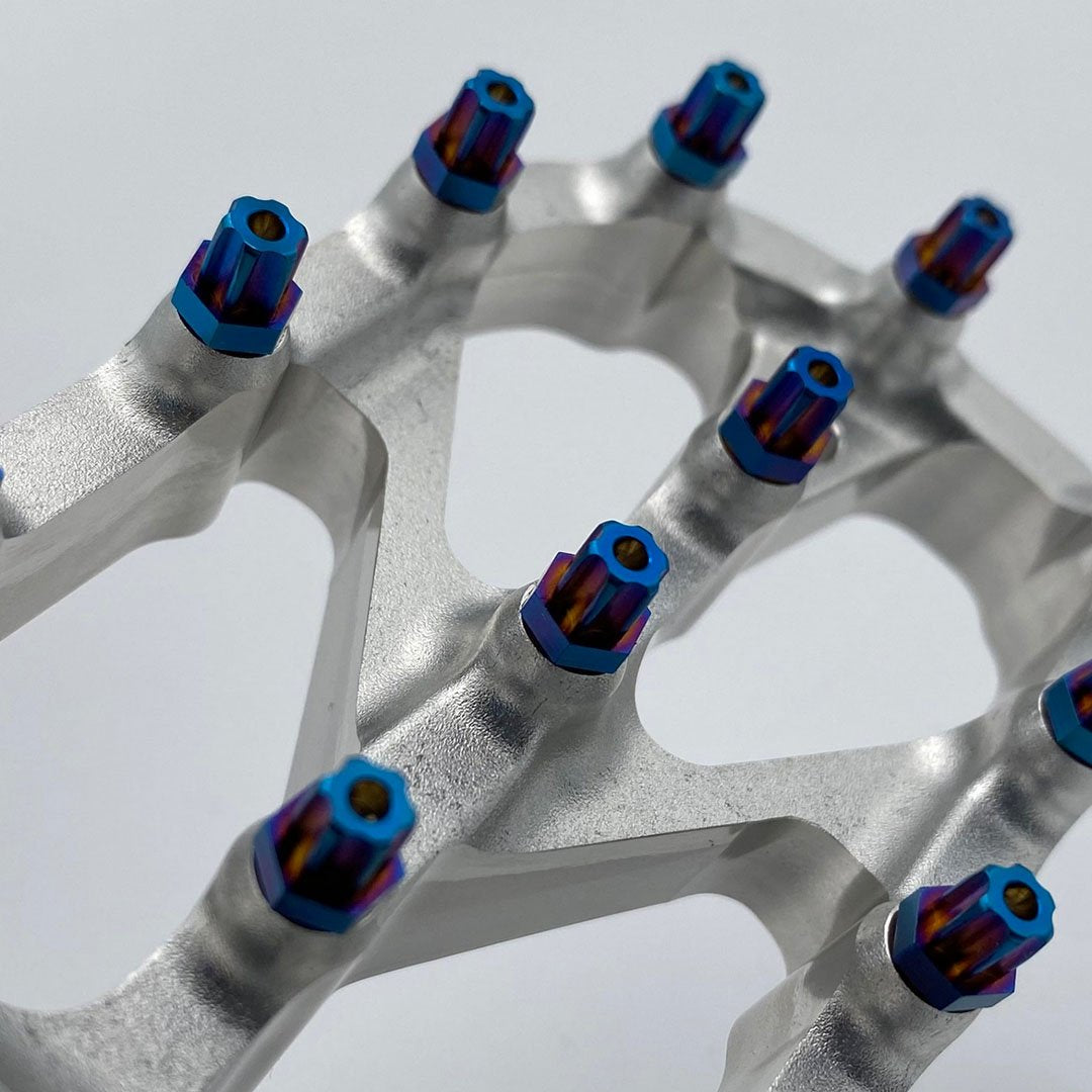 Warp 9 Titanium Elite Foot Peg Teeth, Torx, Burnt Blue
