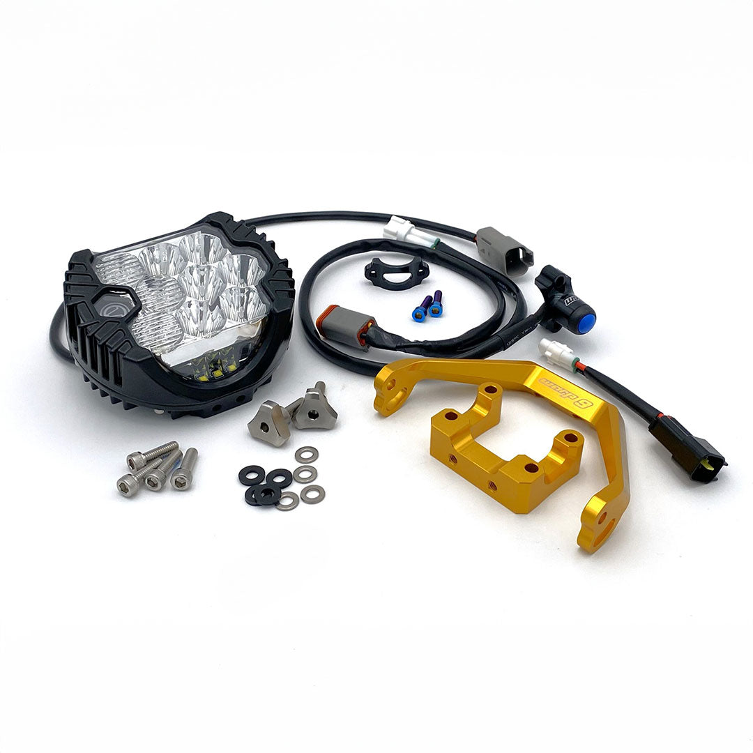Warp 9 Big Light E-Moto Headlight Kit (gold) Sur-Ron Light Bee, Segway, Talaria Sting MX3/MX4, E Ride Pro, Ventus One, Falcon 79