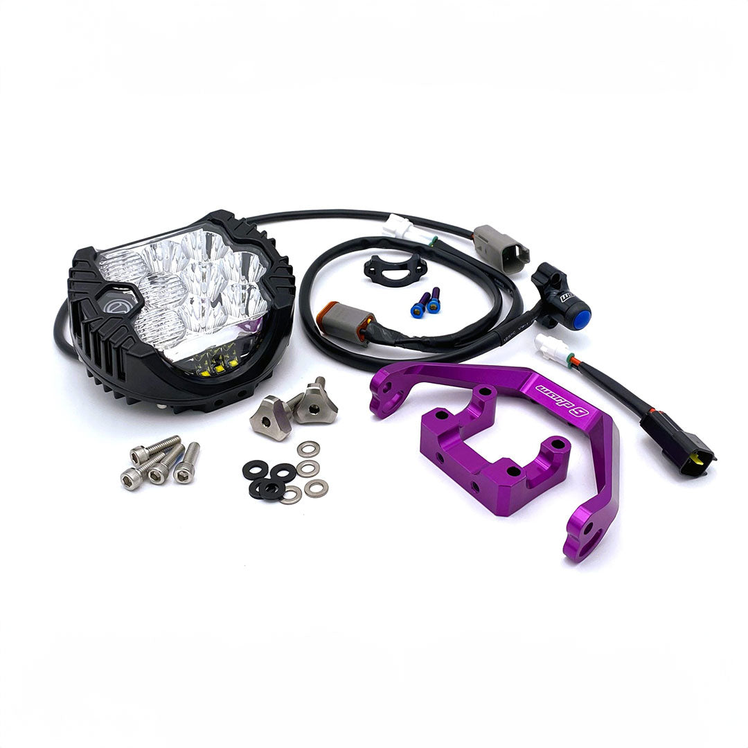 Warp 9 Big Light E-Moto Headlight Kit (purple) Sur-Ron Light Bee, Segway, Talaria Sting MX3/MX4, E Ride Pro, Ventus One, Falcon 79