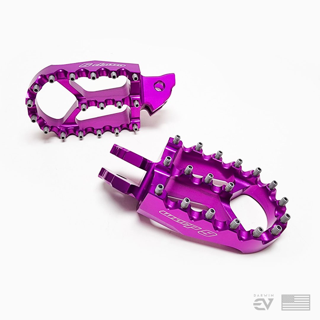 Purple Foot Pegs For Sur-Ron, Segway, E Ride Pro Electric Motorbikes - Warp 9