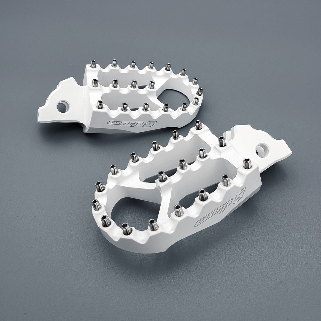 White Foot Pegs For Sur-Ron / Segway Electric Motorbikes - Warp 9